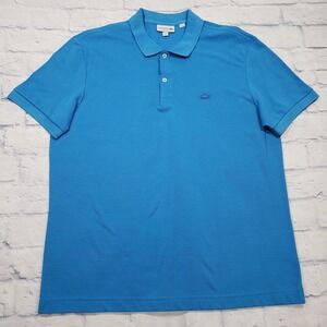 Lacoste Polo Shirt MENS SIZE 6 / XL Regular Fit Blue Crocodile Logo 100% Cotton